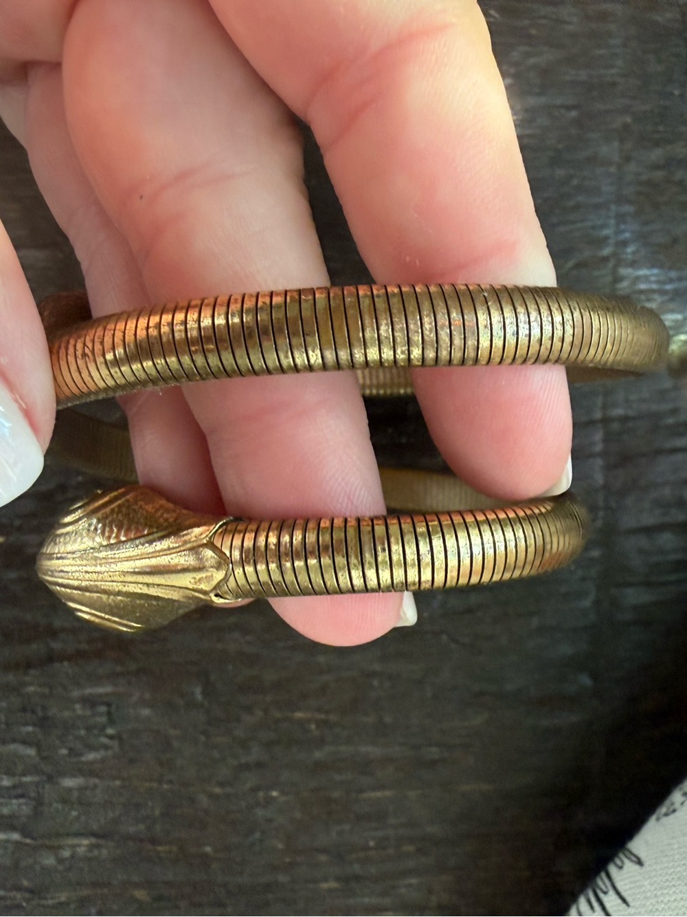 Vintage Snake Cuff Bracelet - Brass RARE - Picture 7 of 8